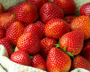 fresh strawberry. Beautiful freshly strawberries background. Strawberries in a basket.