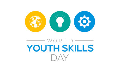 Vector illustration on the theme of World Youth skills day observed each year in July.