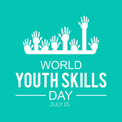 Vector illustration on the theme of World Youth skills day observed each year in July.