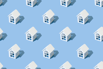Seamless pattern of white houses