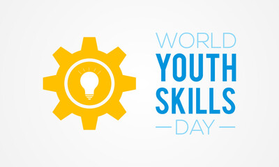 Vector illustration on the theme of World Youth skills day observed each year in July.