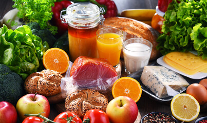 Assorted organic food products on the table