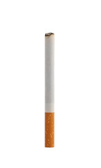Cigarette isolated on white background. Drugs are harmful to the lungs.