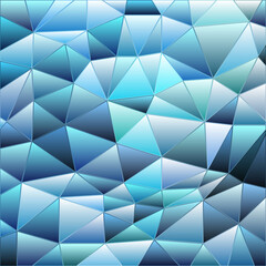 Obraz premium abstract vector stained-glass triangle mosaic background - blue