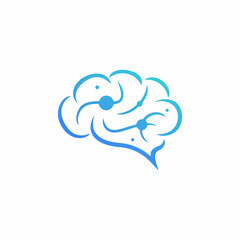 Smart brilliant brain logo vector shape