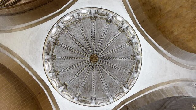 Cupula of the cathedral of Zamora with its impressive medieval architecture, Zamora Spain.
