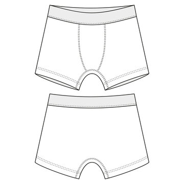 recommend clip art: Technical sketch children's boxer shorts underwear Men underpants.