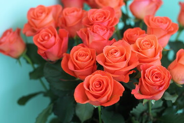 Salmon color rose bouquet