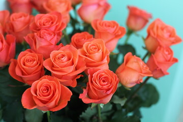 Salmon color rose bouquet