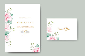 Elegant Floral watercolor Wedding Invitation Card
