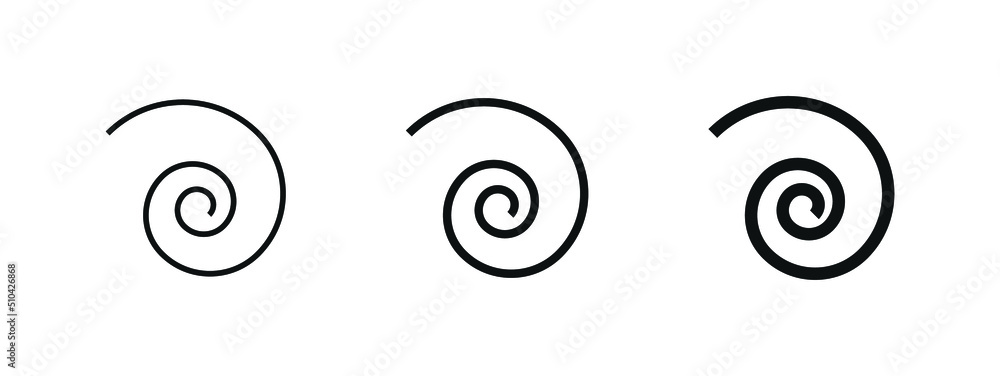 Poster Spiral swirl icon, helix and scroll flat icons . rotate gyre loop symbol sign. rotation icons
