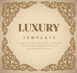 Decorative Thai traditional art frame for invitations, Elegant vector.