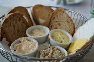 seafood on serving plate healthy food in fish restaurant