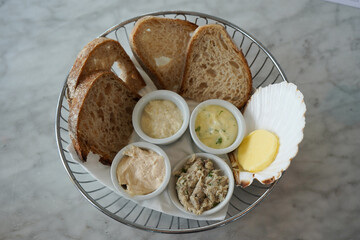 seafood on serving plate healthy food in fish restaurant