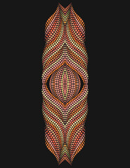 Neckline ethnic design. Dotted traditional pattern. Vector print with decorative elements and beads for embroidery, for women's clothing.