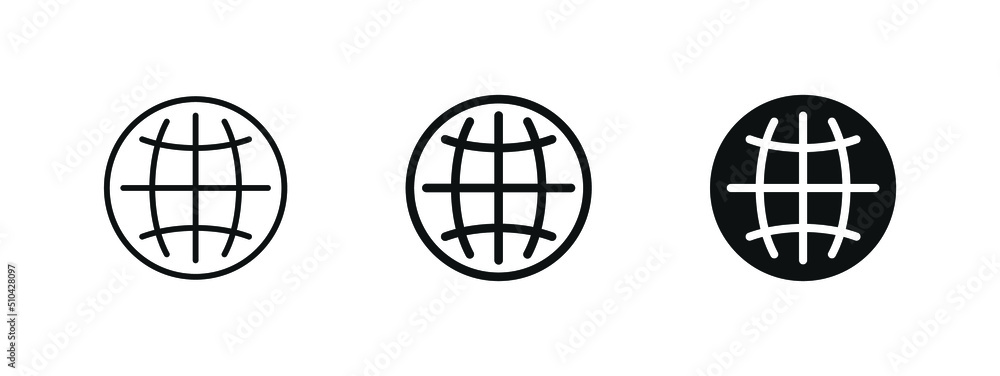 Poster world web icon www earth globe icons . website network global icon for contact icons vector sign