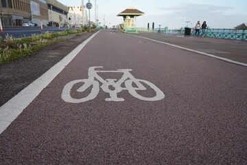 cycling on the bike path bike sign