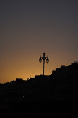 beautiful views and sea reflection in sunset brighton