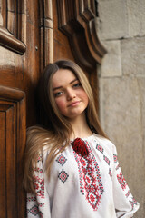 Fototapeta premium Ukrainian women in embroidered shirts