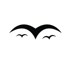 seagulls silhouettes vector, no background.