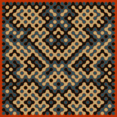 Multicolor truchet tiling connections illustration