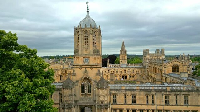 Famous Christ Church University of Oxford - aerial view - travel photography