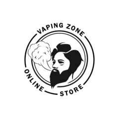 Vape store logo design template