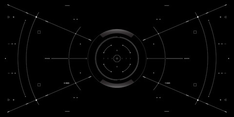 Abstract futuristic of HUD screen interface system security UI control display.