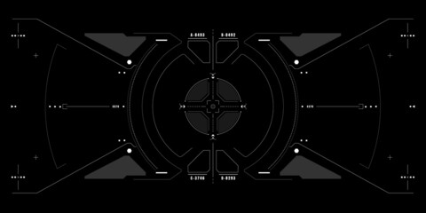 HUD futuristic frame element user spy interface control monitoring for drone, space ship, cockpit vector design.