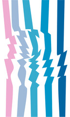 Pink blue zigzag  stripes with transparent background 