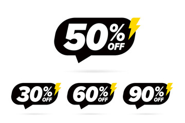 Special offer promotion sticker template set