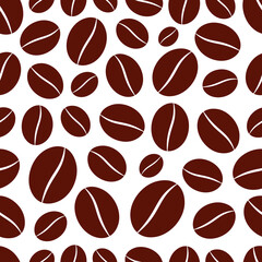 Seamless pattern coffee beans vector illustration