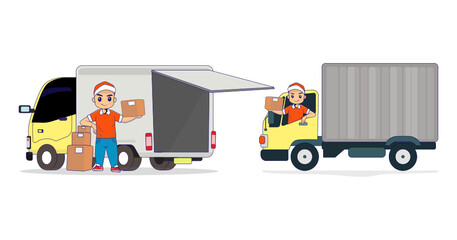 Delivery man shipment mascot design