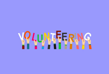 Diverse Hands Holding The Volunteer