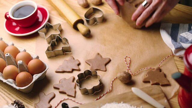 baking Christmas gingerbread cookies