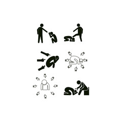 Collection social bullying icon