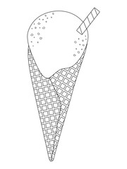 Ice cream graphic coloring vector illustration