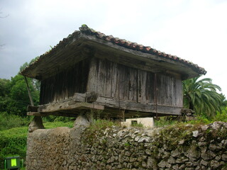 Old and typical Asturian barn.