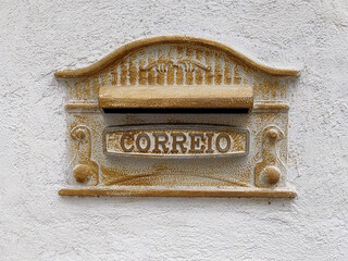 mail letter number old gate door entrance exit grid protection closed iron steel metal tile ornament wall number street outside house