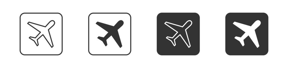 Naklejka na ściany i meble Plane icon. Flight transport symbol. Vector illustration.