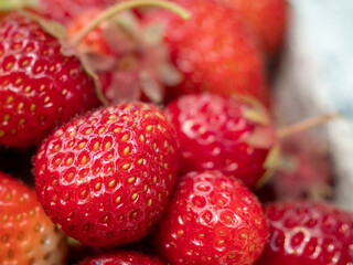 A bed of homemade strawberries.