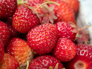 A bed of homemade strawberries.