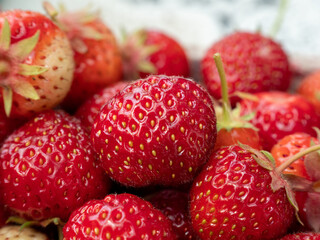 A bed of homemade strawberries.