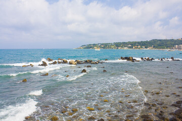 Mediterranean sea in Antibes, France