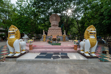 Khlong Ket, Khok Samrong District, Lopburi. June 03, 2022.  Wat Kaolung. Buddha statue.