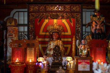 Phra Nakhon, Bangkok . June 11, 2022. Wat Thiphaya Waree Wihan.  Beautiful Chinese temple.