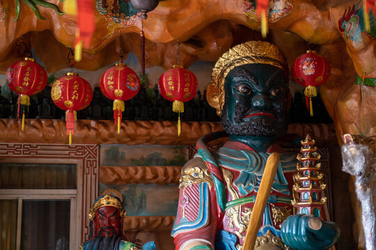 Phra Nakhon, Bangkok . June 11, 2022. Wat Thiphaya Waree Wihan.  Beautiful Chinese temple.