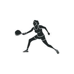 Tennis Icon Silhouette Illustration. Sports Vector Graphic Pictogram Symbol Clip Art. Doodle Sketch Black Sign.