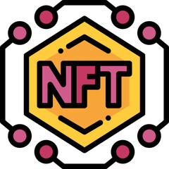 non fungible token filled outline icon