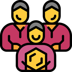 team filled outline icon